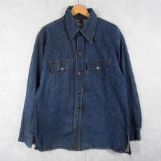 画像1: 70's Levi's デニムウエスタンシャツ L (1)