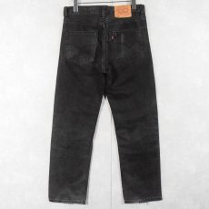 画像2: 90's Levi's 501 USA製 "サルファブラック" ブラックデニムパンツ W31 (2)