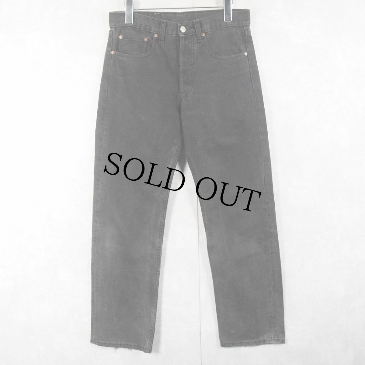 画像1: 90's Levi's 501 USA製 "サルファブラック" ブラックデニムパンツ W31 (1)