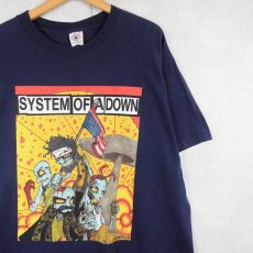 画像1: SYSTEM OF A DOWN ニュー・メタルバンドTシャツ NAVY XL (1)