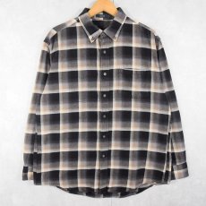 画像1: PENDLETON "MASON" オンブレーチェック柄 コットンボタンダウンシャツ L (1)