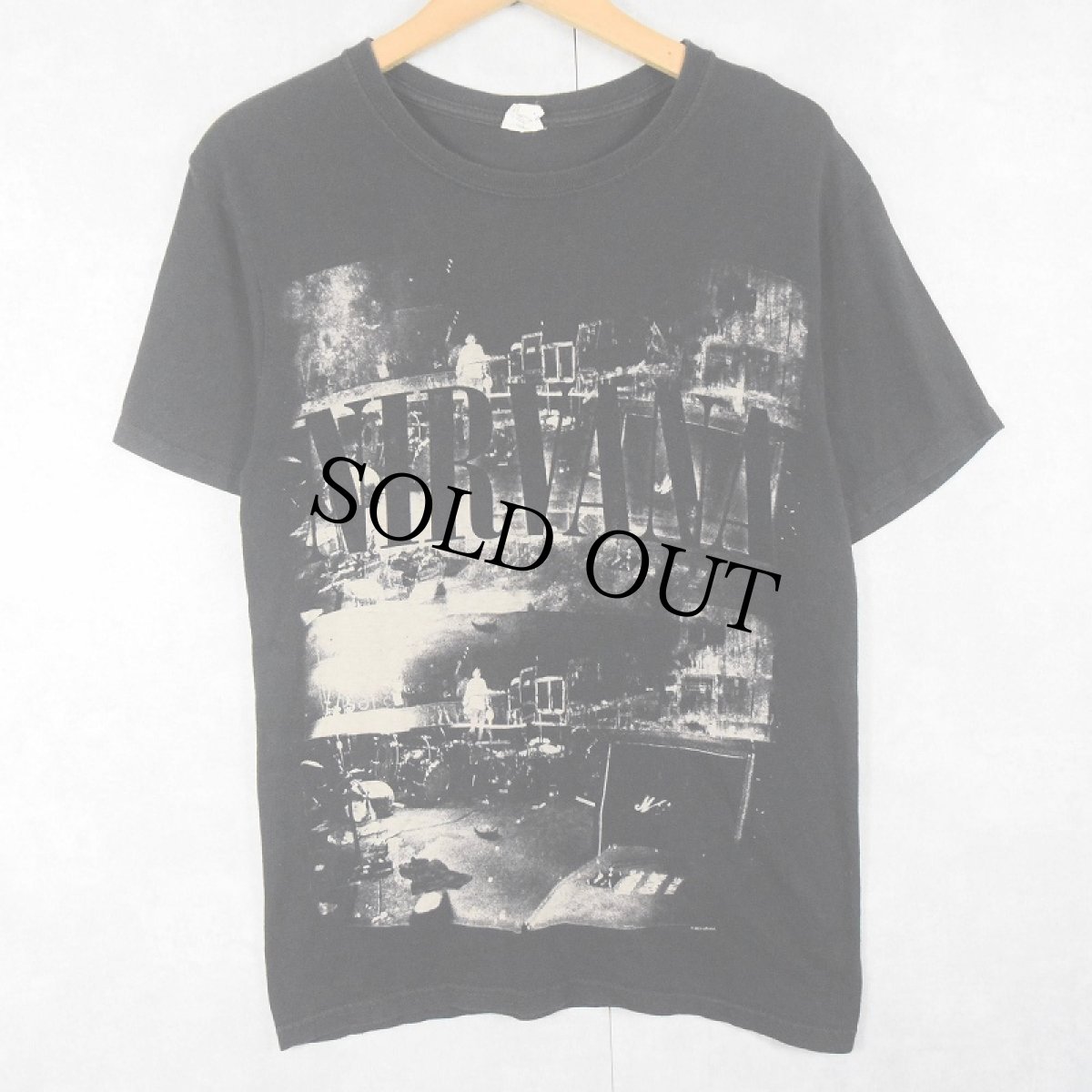 画像1: 2000's NIRVANA ロックバンドTシャツ BLACK S (1)