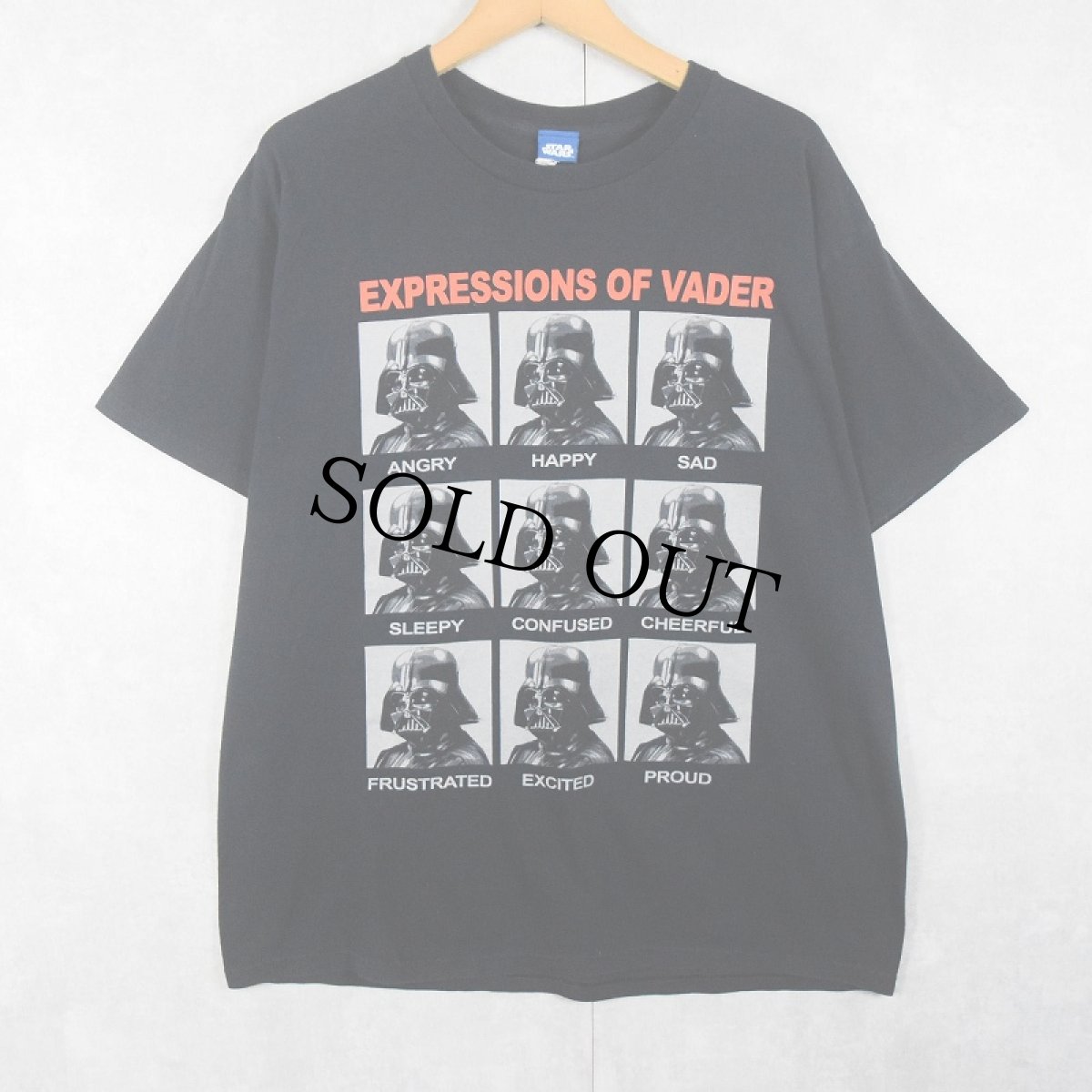 画像1: STAR WARS "EXPRESSIONS OF VADER" キャラクタープリントTシャツ BLACK L (1)