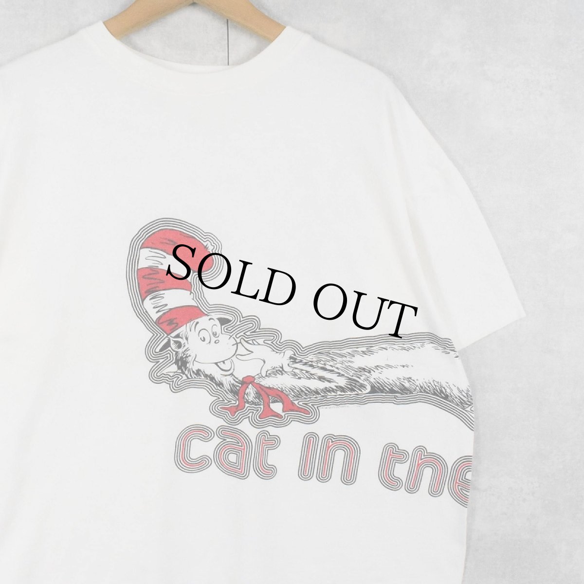 画像1: 90's Dr.Seuss THE CAT IN THE HAT USA製 キャラクター 巻きプリントTシャツ XL (1)