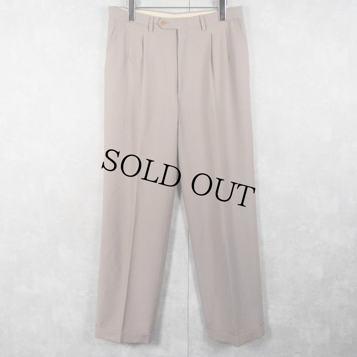 画像1: 【SALE】 CANALY MILANO ITALY製 2タックウールスラックス W31 (1)