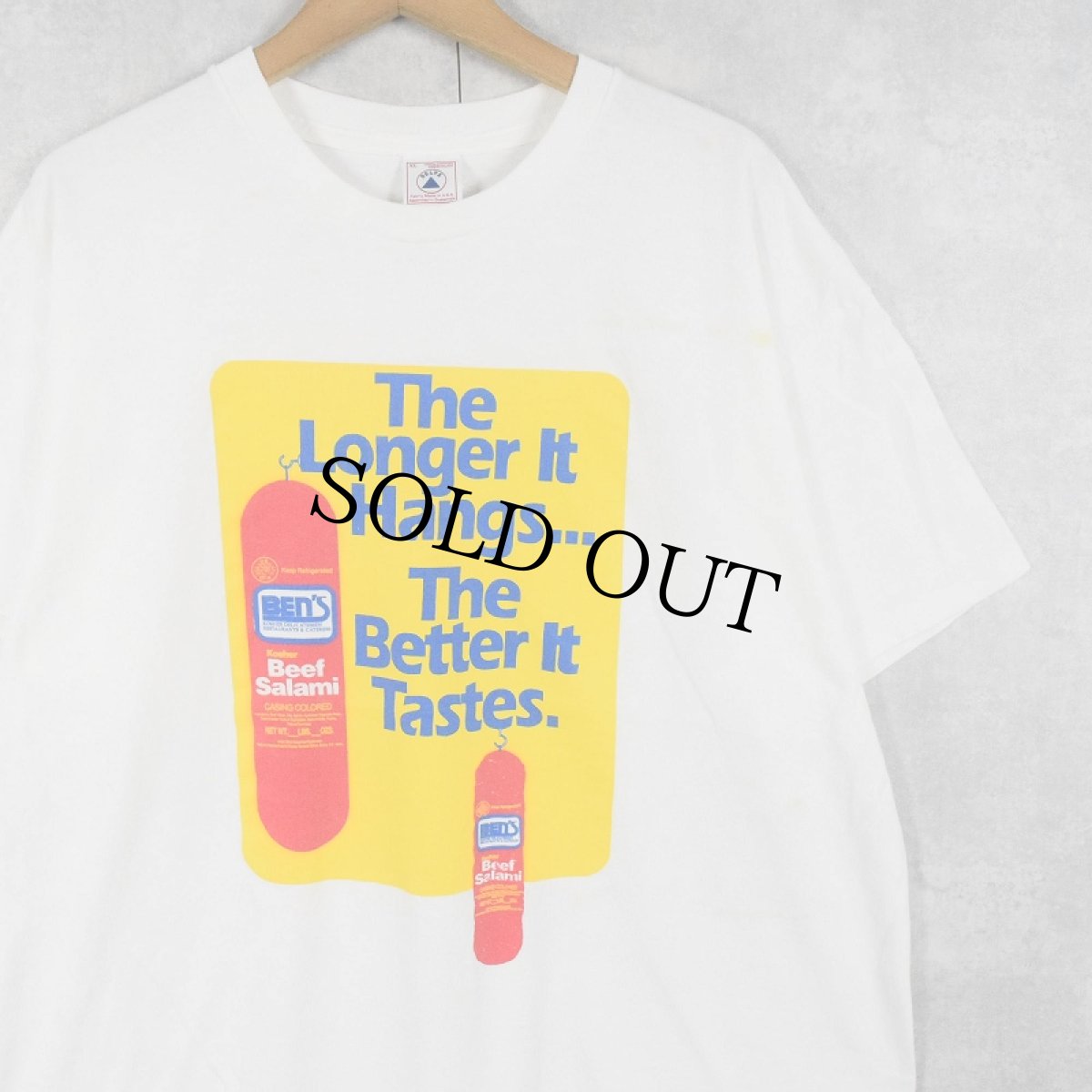 画像1: 90's Ben's Kosher Deli "The Longer It Hangs... The Better It Tastes." レストランプリントTシャツ XL (1)