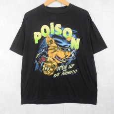 画像1: 80's POISON USA製 "OPEN UP AND SAY AHHH!!!" ロックバンドツアーTシャツ BLACK XL (1)