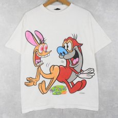 画像1: 90's NICKELODEON USA製 "The Ren & Stimpy Show" キャラクタープリントTシャツ L (1)