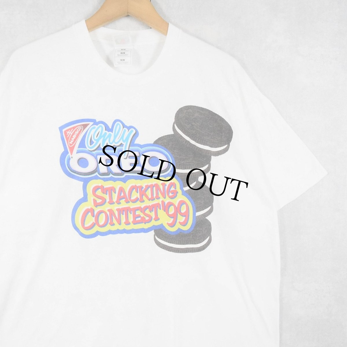 画像1: 90's OREO "STACKING CONTEST '99" お菓子プリントTシャツ XL (1)