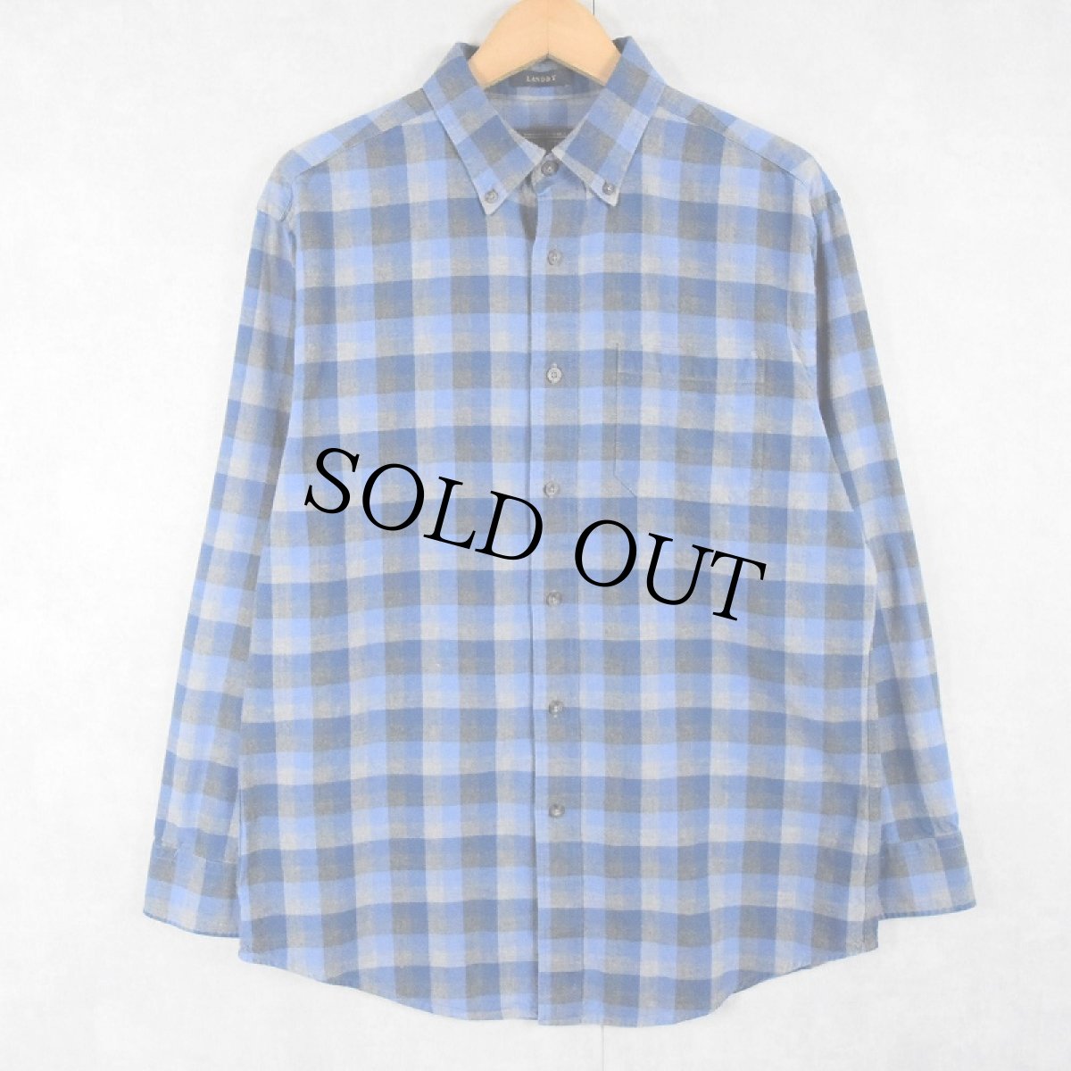 画像1: PENDLETON "LANDRY" チェック柄 コットンボタンダウンシャツ M (1)