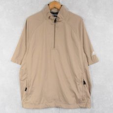 画像1: adidas ハーフジップ ポリエステルプルオーバーシャツ L (1)