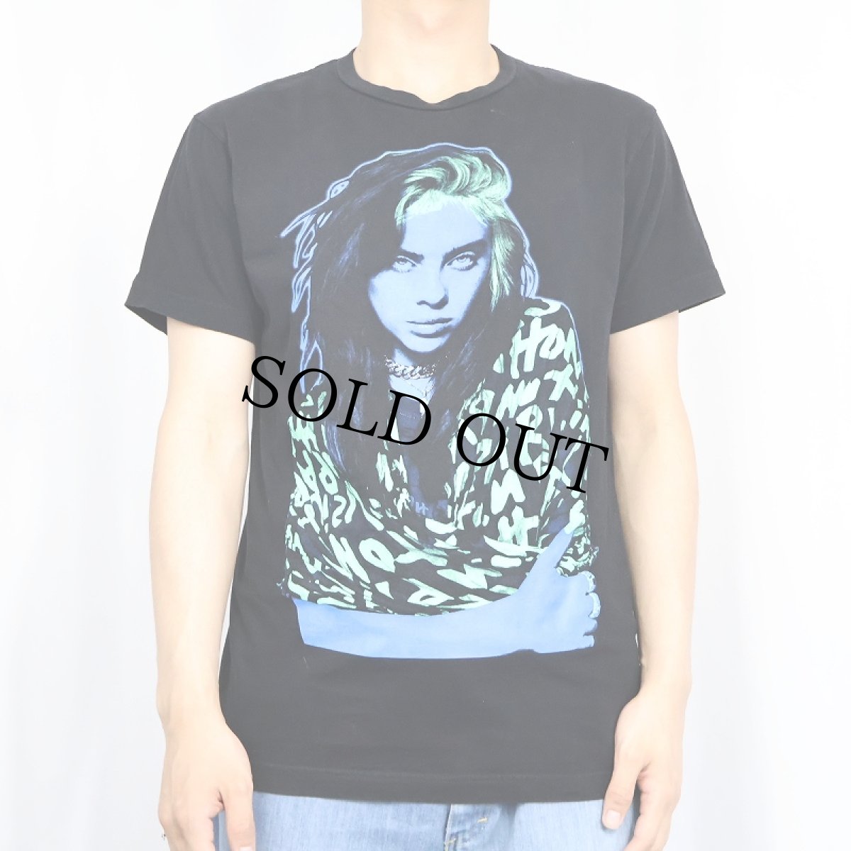 画像2: Billie Eilish ミュージシャンプリントTシャツ BLACK L (2)