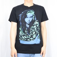 画像2: Billie Eilish ミュージシャンプリントTシャツ BLACK L (2)