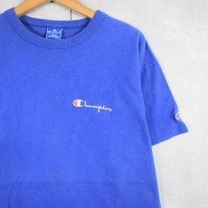画像1: 80〜90's Champion USA製 青刺繍タグ 後期 ロゴプリントTシャツ L (1)