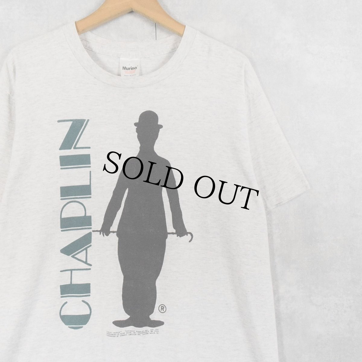 画像1: 90's Charlie Chaplin USA製 映画プリントTシャツ L (1)