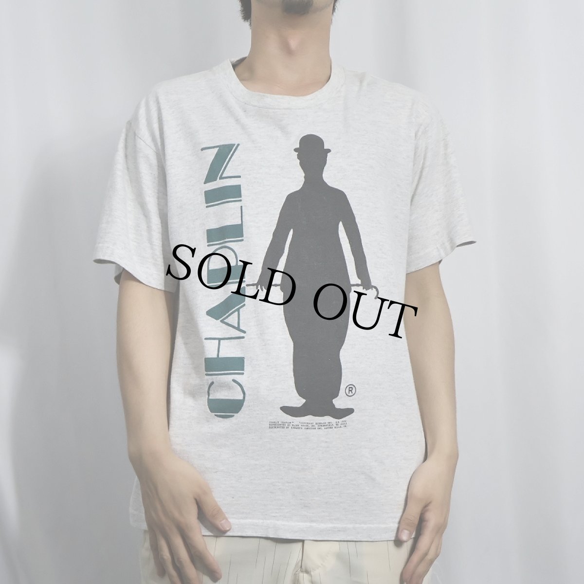 画像2: 90's Charlie Chaplin USA製 映画プリントTシャツ L (2)