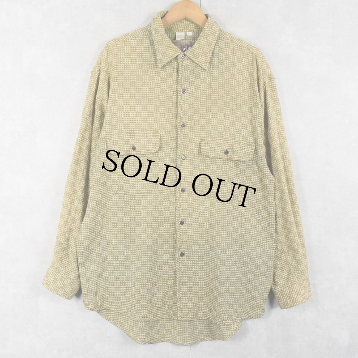 画像1: THE TERRITORY AHEAD チェッカー柄 コットンシャツ XL (1)
