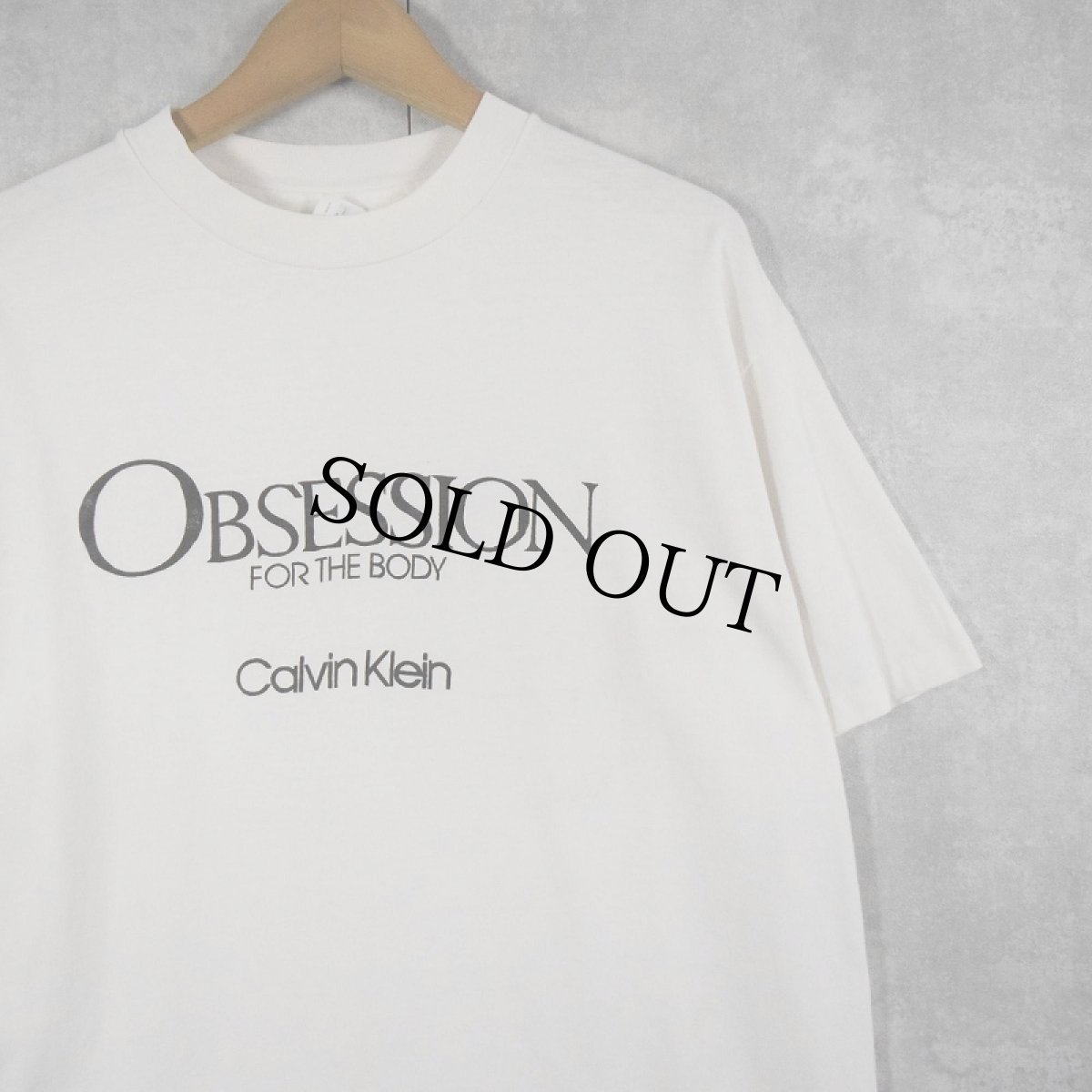 画像1: 90's Calvin Klein USA製 "OBSESSION FOR THE BODY" ロゴプリントTシャツ XL (1)