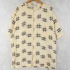 画像1: 80〜90's CHECKERS コットンノーカラーシャツ XL (1)