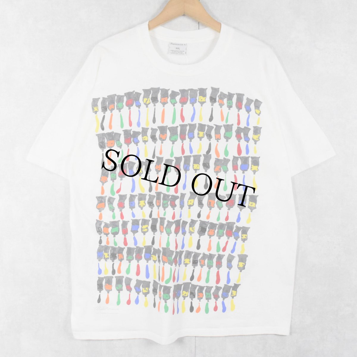 画像1: 90's ARMAN ET FLAMARION アートプリントTシャツ XXL (1)