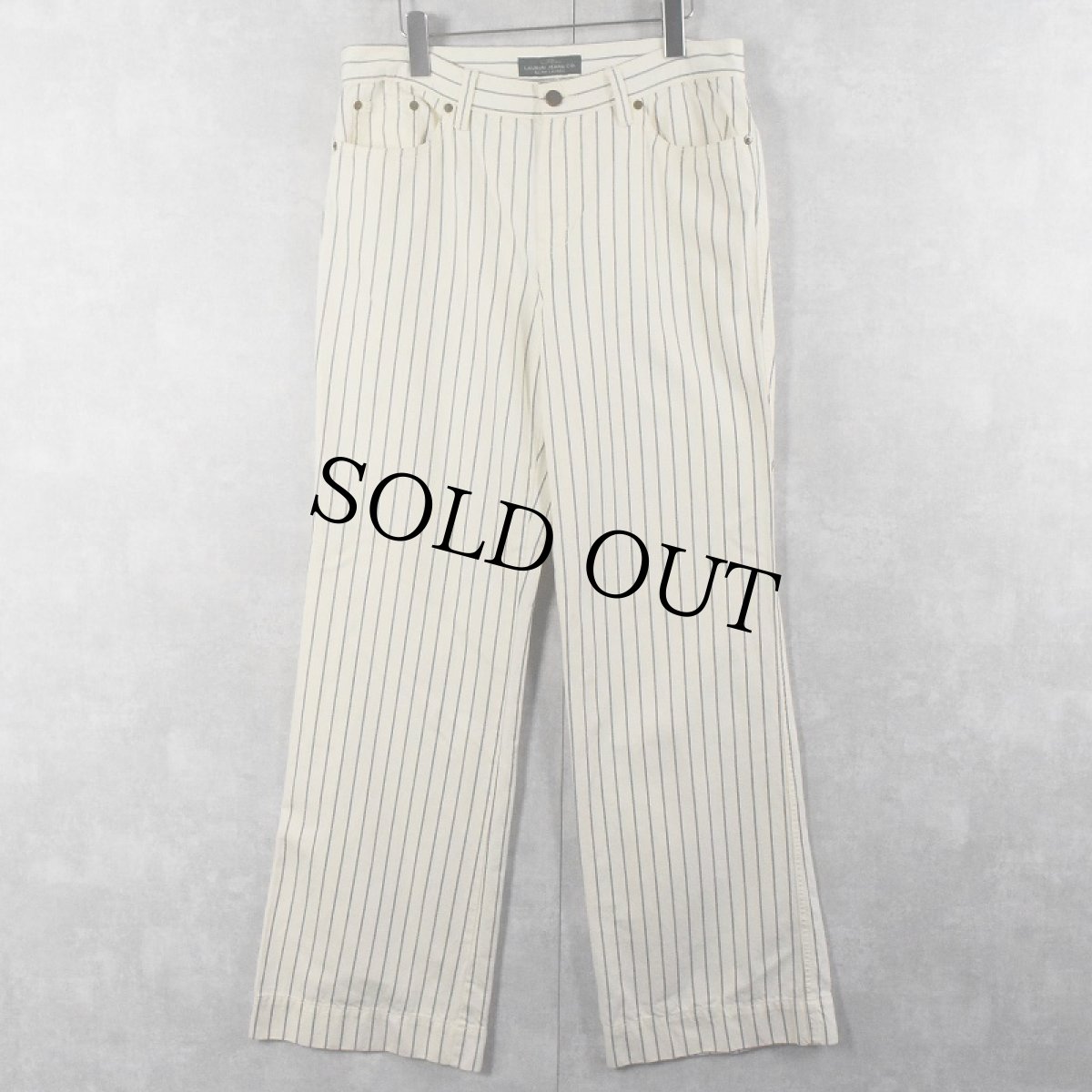 画像1: LAUREN JEANS CO. RALPH LAUREN ストライプ柄 コットンパンツ W34 (1)