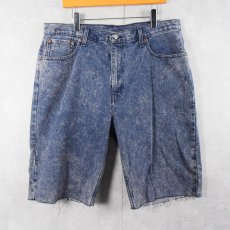 画像2: Levi's 569 ケミカルウォッシュ カットオフデニムショーツ W39 (2)