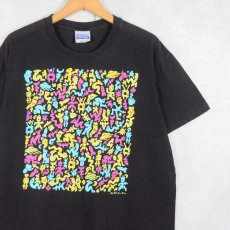 画像1: 90's Ken Brown USA製 アートプリントTシャツ BLACK XL (1)