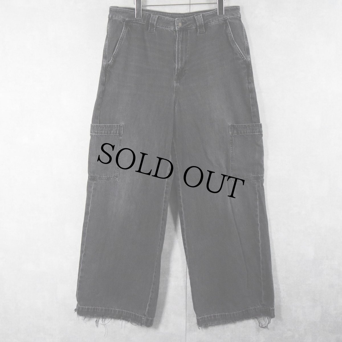 画像3: AMERICAN EAGLE ブラックデニム カーゴパンツ W35 (3)