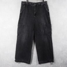 画像3: AMERICAN EAGLE ブラックデニム カーゴパンツ W35 (3)