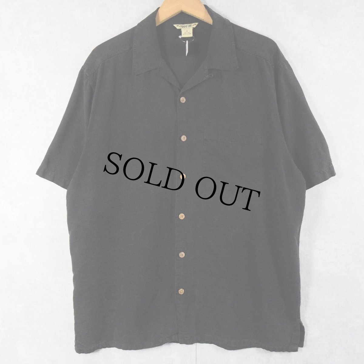 画像1: PARADISE COVES カクテル柄 シルクオープンカラーシャツ BLACK M (1)