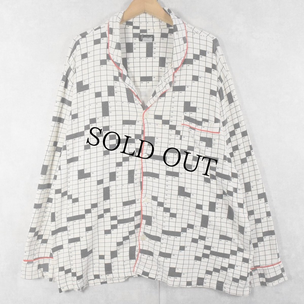 画像3: pajamagram クロスワード柄 コットンパジャマシャツ (3)