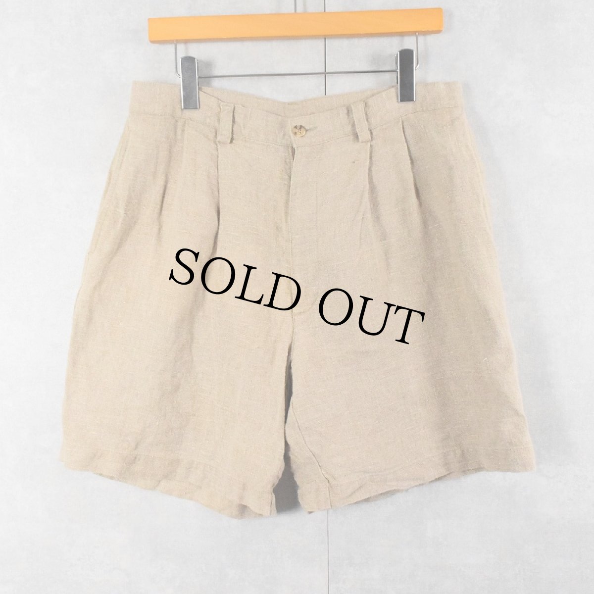 画像1: AMERICAN EAGLE 2タック リネンショーツ W34 (1)