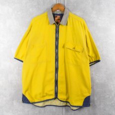 画像1: 切り替えデザイン コーデュロイシャツ XL (1)