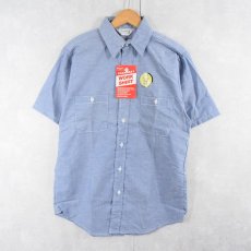 画像2: 70〜80's FIVE BROTHER USA製 シャンブレーワークシャツ フラッシャー付き DEADSTOCK M (2)