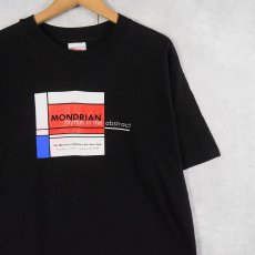 画像1: 90's MONDRIAN USA製 "rhythm in the abstract" アートプリントTシャツ BLACK XL (1)