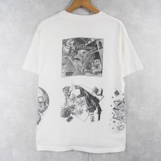 画像2: 80's M.C. Escher USA製 騙し絵アート マルチプリントTシャツ L (2)