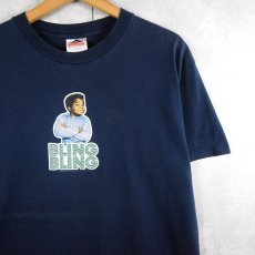 画像1: 2000's Gary Coleman "Arnold Jackson" コメディドラマプリントTシャツ NAVY L (1)