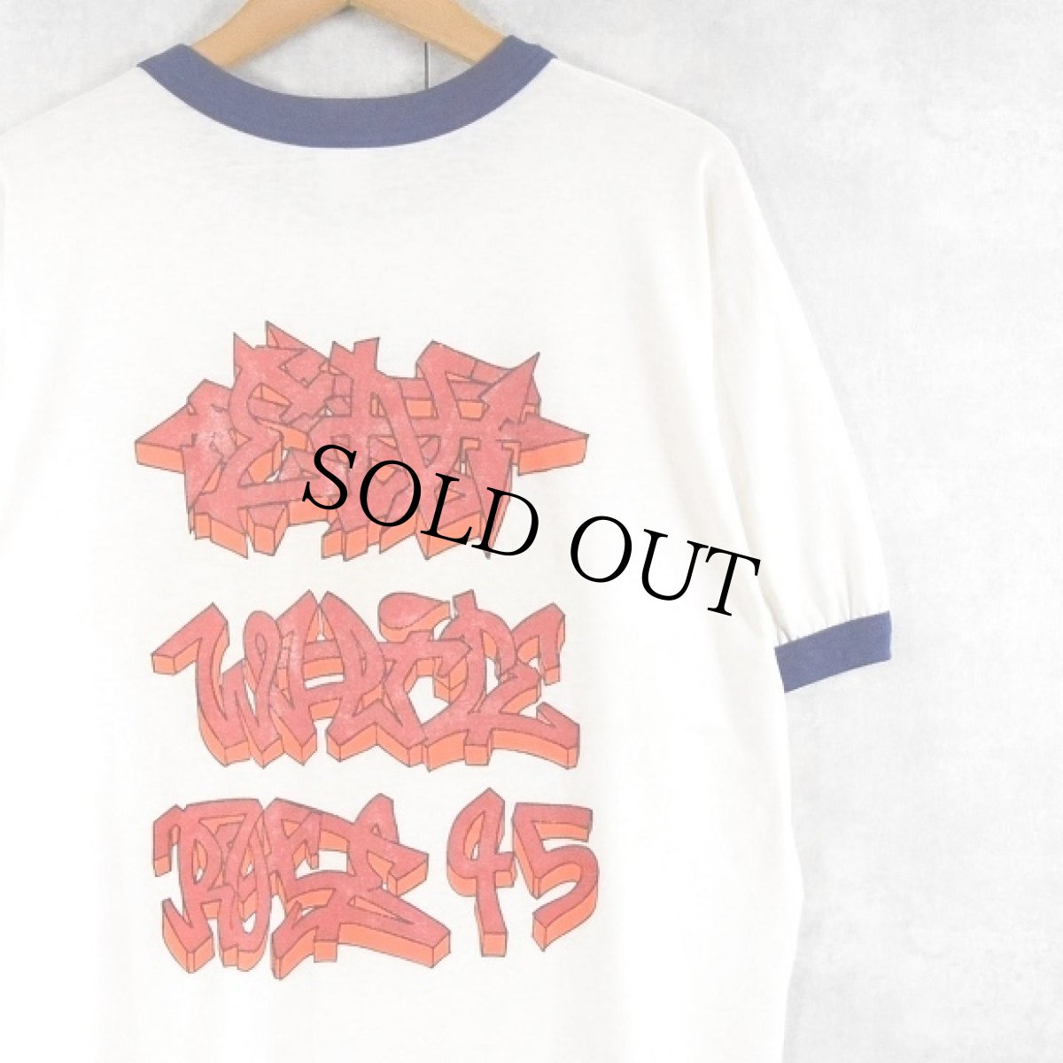 画像2: 90's USA製 "Wildstyle" グラフィックプリントリンガーTシャツ XL (2)