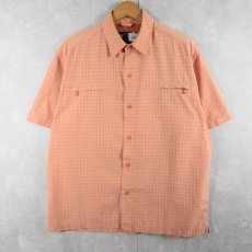画像1: Eddie Bauer EBTEK チェック柄 コットン×ポリエステル フィッシングシャツ M (1)