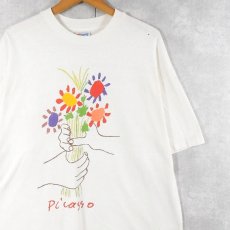 画像1: Pablo Picasso USA製 "Le Bouquet de l'amitie" アートプリントTシャツ XL (1)