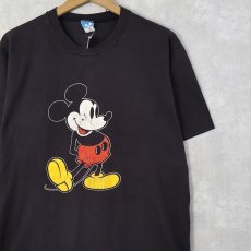 画像1: 80's Disney USA製 "MICKEY MOUSE" キャラクタープリントTシャツ BLACK L (1)