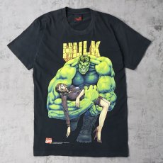 画像1: 90's MARVEL ITALY製 "HULK" キャラクタープリントTシャツ BLACK M (1)