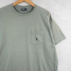 画像1: 90's POLO Ralph Lauren USA製 ロゴ刺繍 ポケットTシャツ L (1)