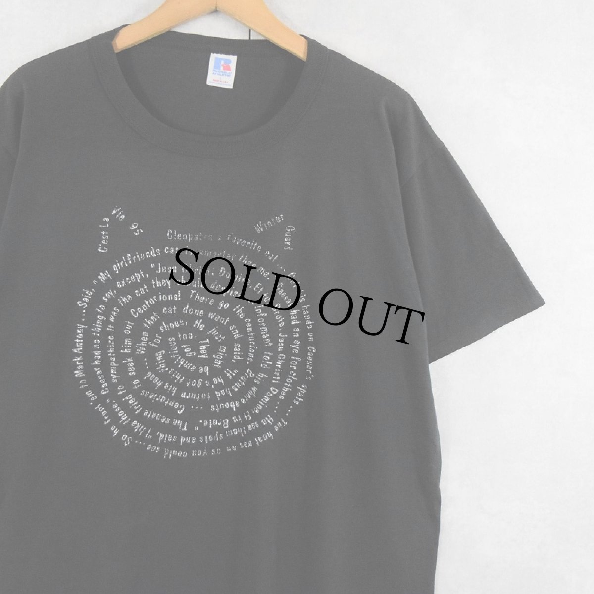 画像1: 90's RUSSELL ATHLETIC USA製 ”c'est la vie 95..." プリントTシャツ BLACK L (1)
