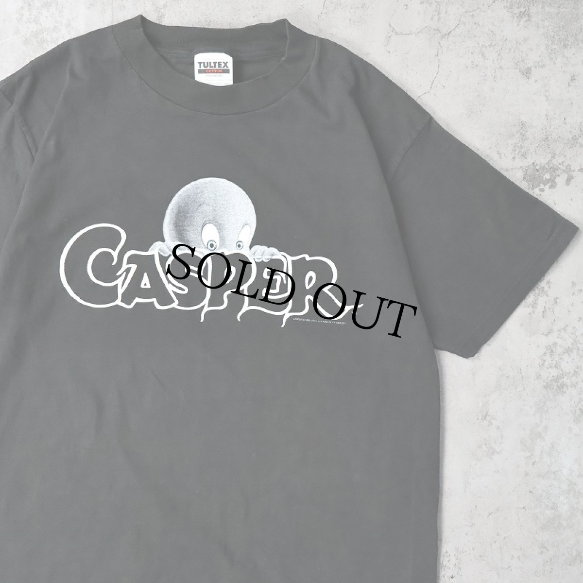 画像1: 90's CASPER キャラクタープリントTシャツ BLACK L (1)