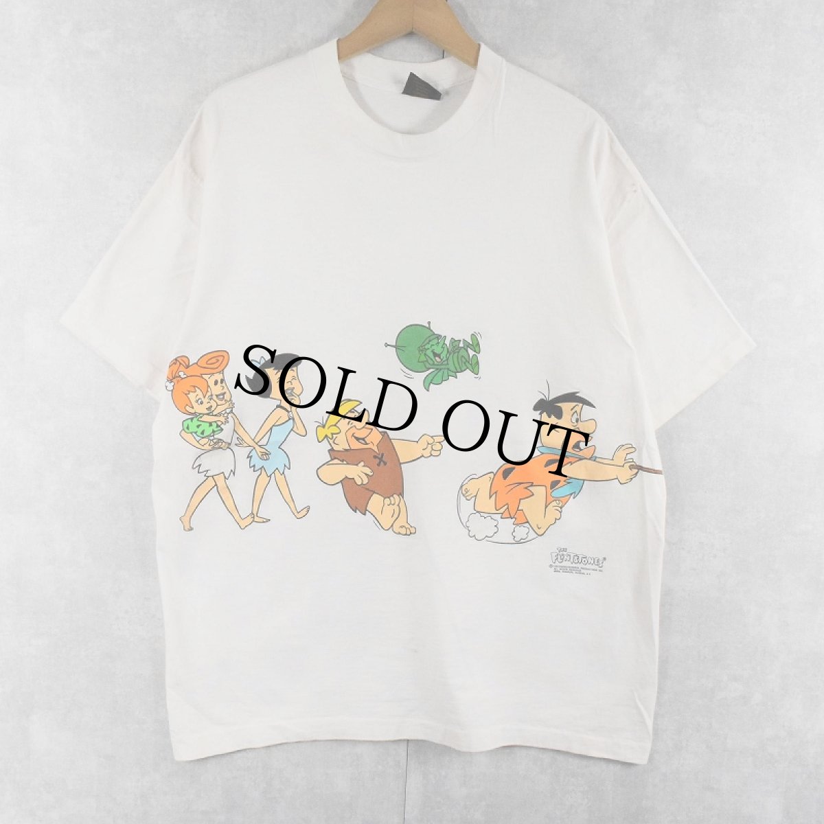 画像1: 90's The Flintstones USA製 キャラクター 巻きプリントTシャツ XL (1)