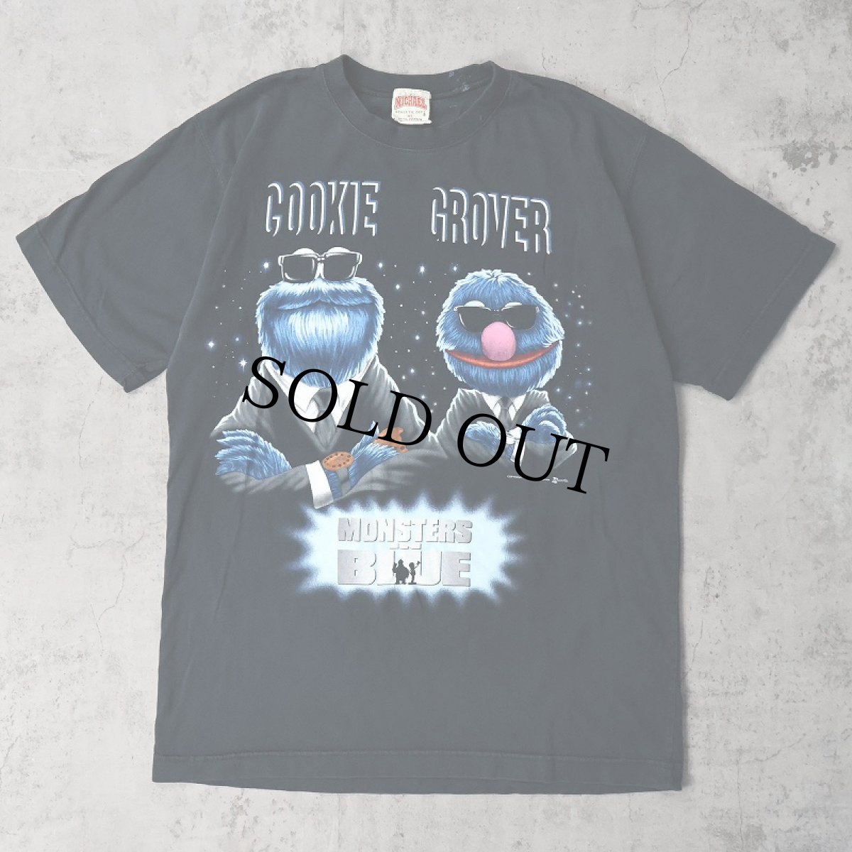 画像1: 90's MONSTERS IN BLUE 映画パロディ プリントTシャツ BLACK XL (1)