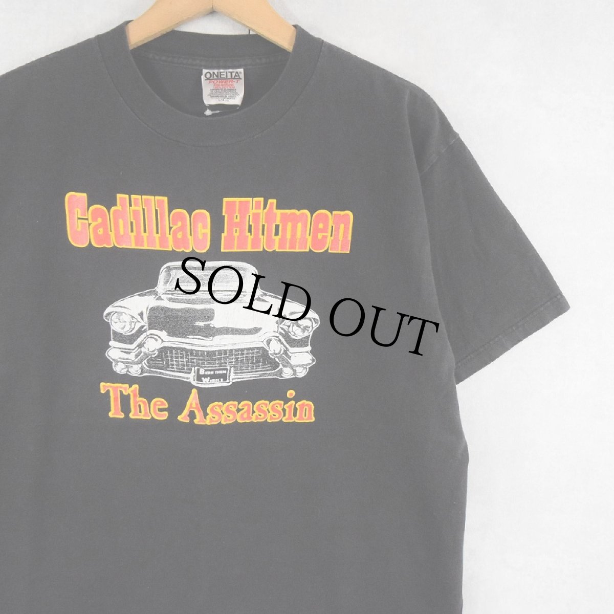 画像1: 90's Cadillac Hitmen "The Assassin" サーフロックバンドTシャツ BLACK L (1)