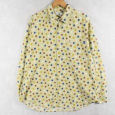 画像1: 80〜90's GUESS by GEORGES MARCIANO USA製 ドット柄 コットンシャツ XL (1)