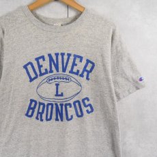 画像1: 80's Champion トリコタグ USA製 "DENVER BRONCOS" プリントTシャツ L (1)